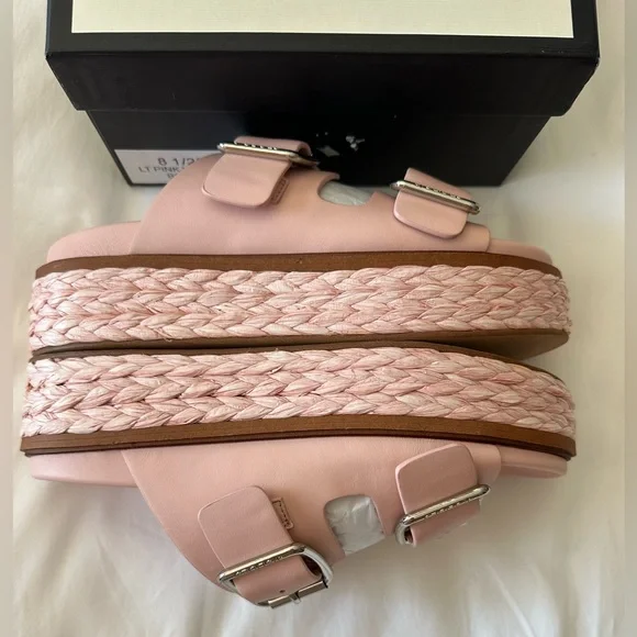 NWT J/SLIDES BONNIE Light Pink Leather Sandal New with box 8.5 - Picture 5 of 14